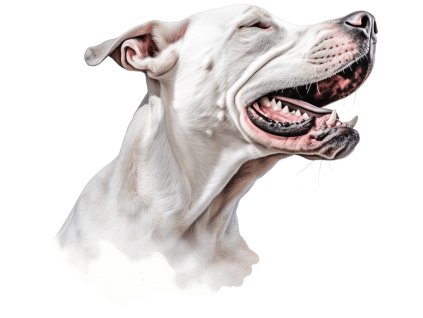 Nažehlovačka Argentinská doga hlava (ROZMĚRY velikost 20 cm)