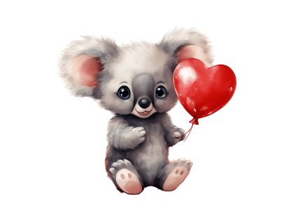 Nažehlovačka Koala s balónkem srdce (ROZMĚRY velikost 6 cm)