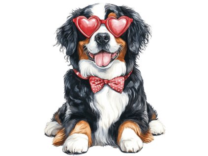 Nažehlovačka Bernský salašnický brýle srdce (ROZMĚRY velikost 20 cm)