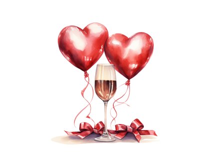 Nažehlovačka Champagne a srdíčka (ROZMĚRY velikost 6 cm)