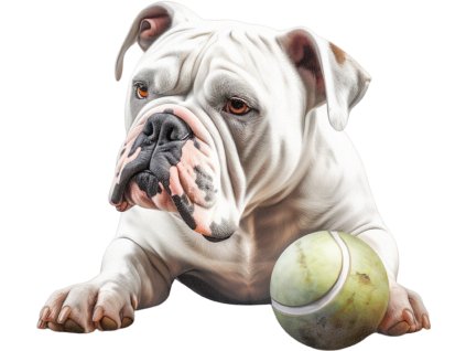 Nažehlovačka Americký buldog a míček (ROZMĚRY velikost 12 cm)