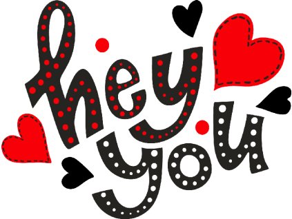 Nažehlovačka Hey you srdíčka (ROZMĚRY velikost 6 cm)