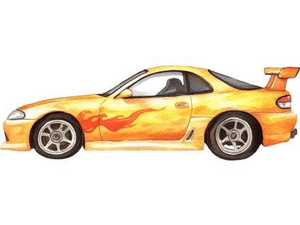 Nažehlovačka Auto drift žluté (ROZMĚRY velikost 20 cm)