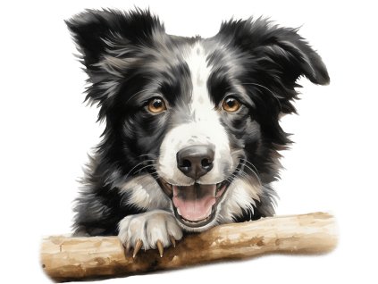 Nažehlovačka Border Collie štěně (ROZMĚRY velikost 6 cm)