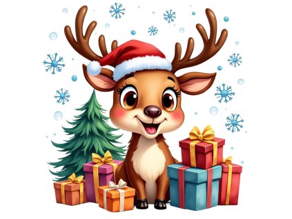 Nažehlovačka Malý vánoční sobík (ROZMĚRY velikost 20 cm)