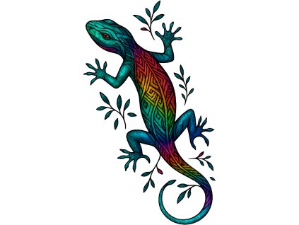 Nažehlovačka Barevná ještěrka (ROZMĚRY velikost 20 cm)