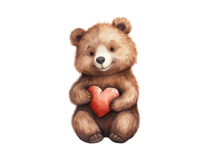 Nažehlovačka Medvídek se srdíčkem (ROZMĚRY velikost 6 cm)