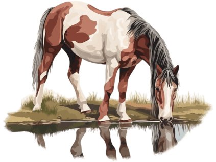 Nažehlovačka Americký strakatý kůň u jezera (ROZMĚRY velikost 6 cm)