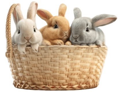 Nažehlovačka Králíčci v košíku (ROZMĚRY velikost 20 cm)