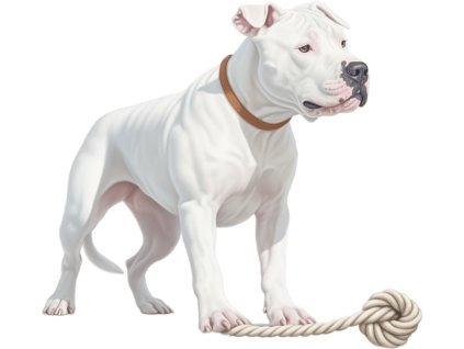 Nažehlovačka Argentinská doga a hračka (ROZMĚRY velikost 20 cm)