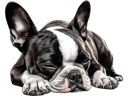 Nažehlovačka Bostonský teriér spící (ROZMĚRY velikost 20 cm)