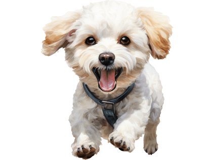 Nažehlovačka Bišonek běžící (ROZMĚRY velikost 20 cm)