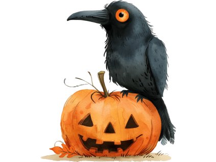 Nažehlovačka Dýně a vrána (ROZMĚRY velikost 12 cm)