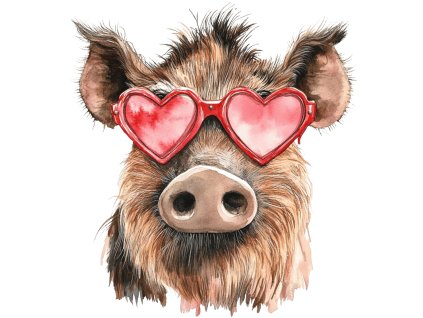 Nažehlovačka Divoké prase a růžové brýle (ROZMĚRY velikost 20 cm)