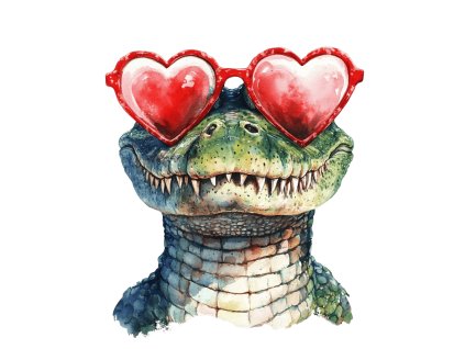 Nažehlovačka Krokodýl a růžové brýle (ROZMĚRY velikost 20 cm)