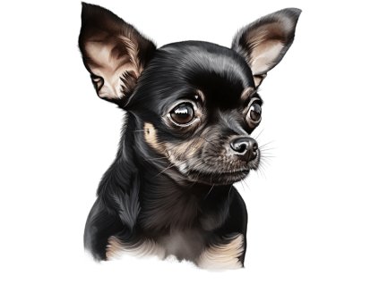 Nažehlovačka Čivava černá (ROZMĚRY velikost 6 cm)