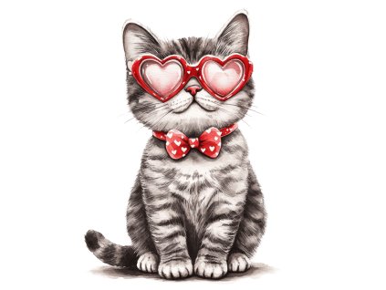 Nažehlovačka Mourek a brýle se srdíčky (ROZMĚRY velikost 6 cm)