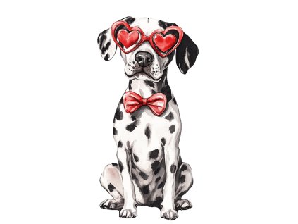 Nažehlovačka Dalmatýn brýle srdce (ROZMĚRY velikost 12 cm)