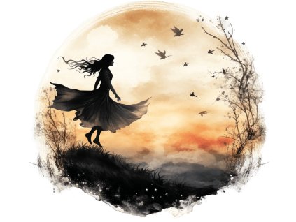 Nažehlovačka Čarodějka v přírodě oranžová (ROZMĚRY velikost 12 cm)