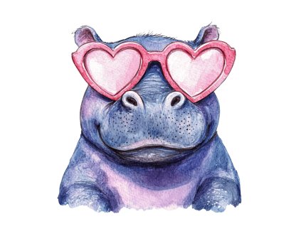 Nažehlovačka Hroch a růžové brýle (ROZMĚRY velikost 6 cm)