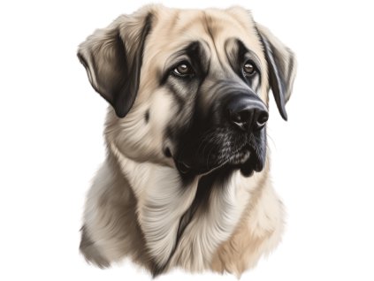 Nažehlovačka Anatolský pastevecký pes hlava (ROZMĚRY velikost 12 cm)