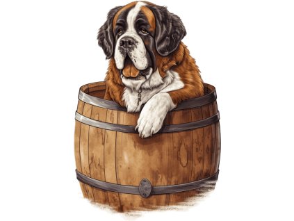 Nažehlovačka Bernardýn a sud (ROZMĚRY velikost 20 cm)