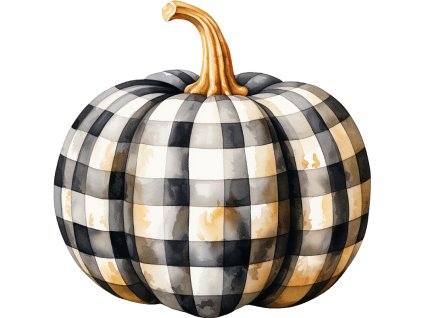 Nažehlovačka Dýně černobílá kanafas (ROZMĚRY velikost 20 cm)