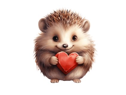 Nažehlovačka Ježeček se srdíčkem (ROZMĚRY velikost 12 cm)