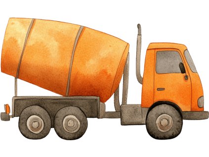 Nažehlovačka Auto míchačka oranžová (ROZMĚRY velikost 20 cm)