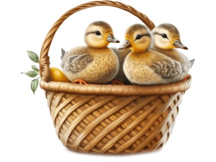 Nažehlovačka Kuřátka v košíku (ROZMĚRY velikost 6 cm)