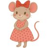 Nažehlovačka Myška s červenou mašlí (ROZMĚRY velikost 20 cm)