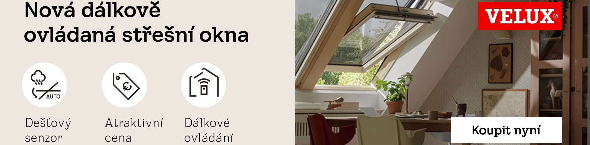 Nová elektricky ovládaná okna VELUX