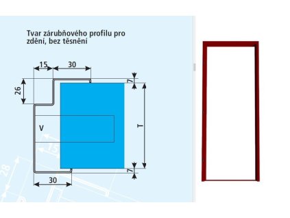Zárubeň do zdiva YH 150/900 levá