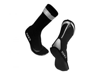 Neoprenové plavecké ponožky Zone3 - BLACK/SILVER