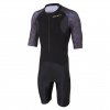 Zone3 Triwear Lava Mens SS Trisuit Cutout Black Front 2