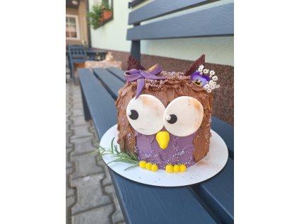 Dětský dort sovička Tři fazolky vegan
