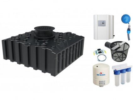 Nádrž na dešťovou vodu Aqua 4000 L - Sada energeticky úsporné | zalévání a splachování WC