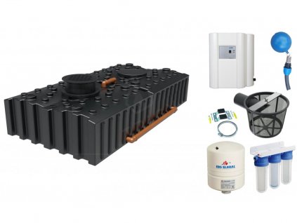 Nádrže na dešťovou vodu - 2x Aqua 4000 propojené - 8000 L - Sada energeticky úsporné | zalévání a splachování WC