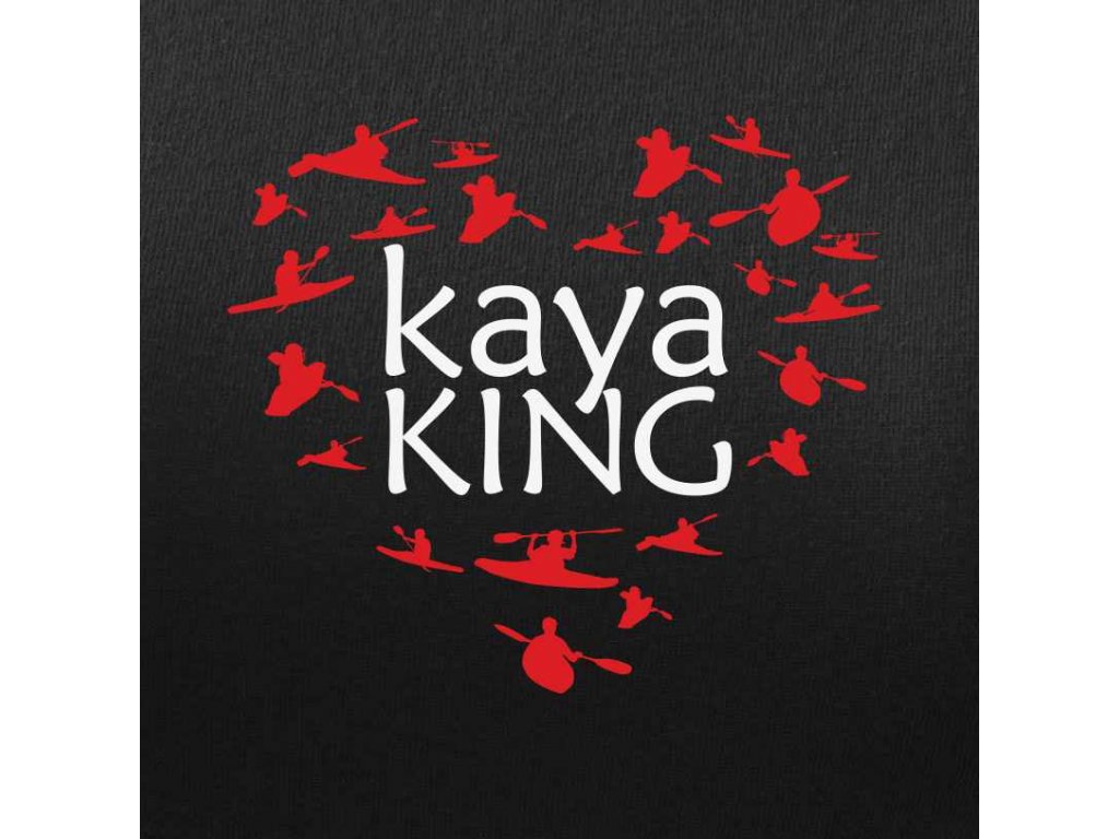 Dámské kajakářské trčko Kayaking srdce červenobílé detail