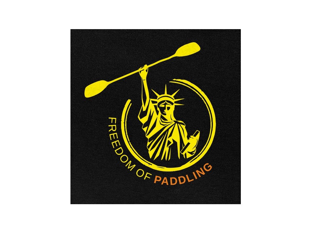 Vodácké a kajakářské tričko Freedom of paddling černé detail