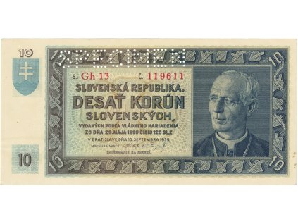 10 korun 1939 Gh 13 a