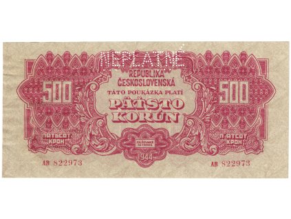 500 korun 1944 poukazka Neplatne