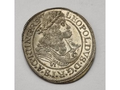 Leopold I. VI Grajciar 1677 NB LM Nagybánya