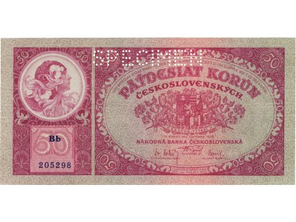 I.ČSR 50 Korún 1929 séria Bb perf