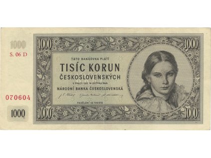 1000 korun 1945 serie 06 D