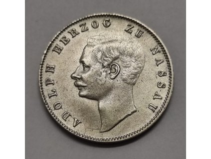 Nemecké štáty Nassau Adolf 1/2 Gulden 1860
