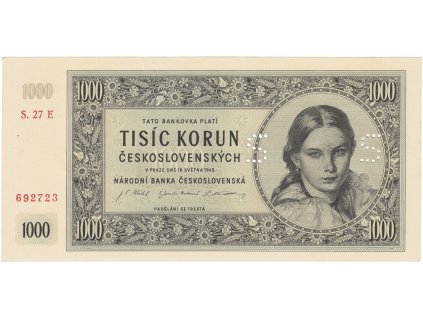 1000 korun 1945 serie 27E