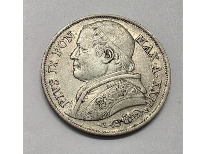 Vatikán Pius IX. 2 Lira 1867 R