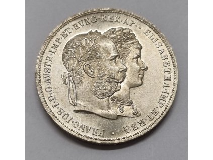 František Jozef I. 2 Zlatník 1879 Strieborná svadba UNC