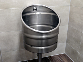 Nerezový pisoár KEG (pivní sud) s automatickým splachovačem